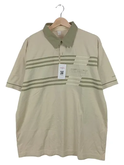 Catamaran Herren Poloshirt Gr. XL Beige Gestreift Klassisch Baumwolle Kurzarm