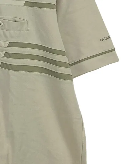 Catamaran Herren Poloshirt Gr. XL Beige Gestreift Klassisch Baumwolle Kurzarm