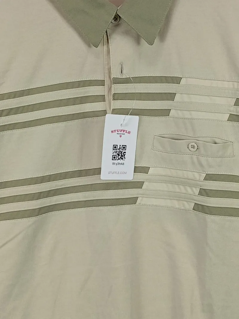 Catamaran Herren Poloshirt Gr. XL Beige Gestreift Klassisch Baumwolle Kurzarm 4