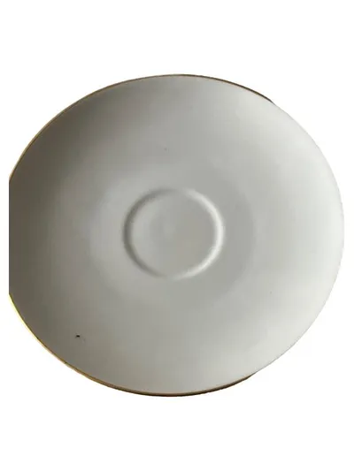 KPM Berlin Untertasse Porzellan Klassisch Uni Weiß 15 cm