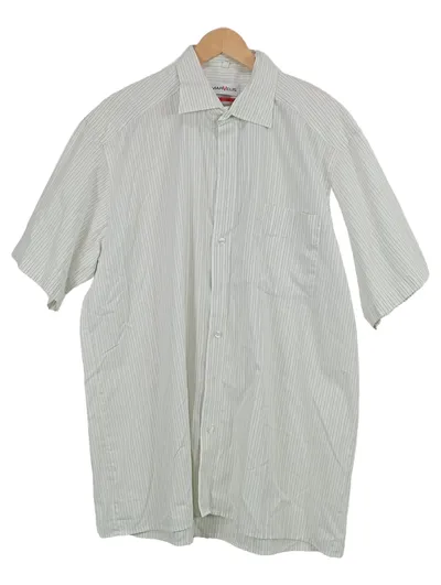 MARVELIS Herren Kurzarm Business Hemd Gr. XL weiß gestreift Non-Iron
