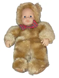 Anne Geddes Künstlerpuppe Baby Bär Teddy Kostüm Schleife Braun 22cm 1