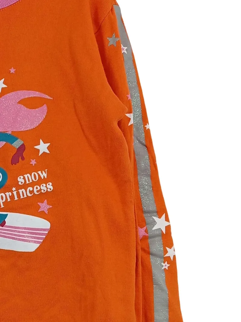 Alive Mädchen Langarmshirt Ice Star Snow Princess Gr. 140 Orange Baumwolle 4