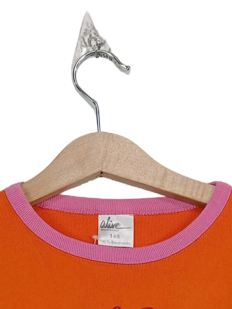 Alive Mädchen Langarmshirt Ice Star Snow Princess Gr. 140 Orange Baumwolle 5