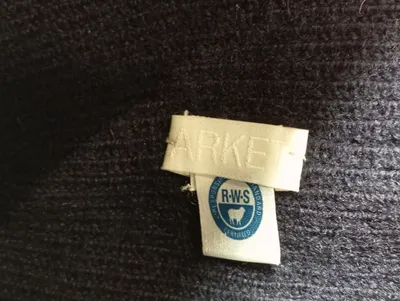Arket Beanie Mütze Herren Wolle Baumwolle Navy Blau Rippstrick ONESIZE