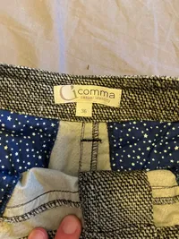 Comma Casual Identity Damenrock Gr. 36/S Grau Meliert Reißverschluss 2