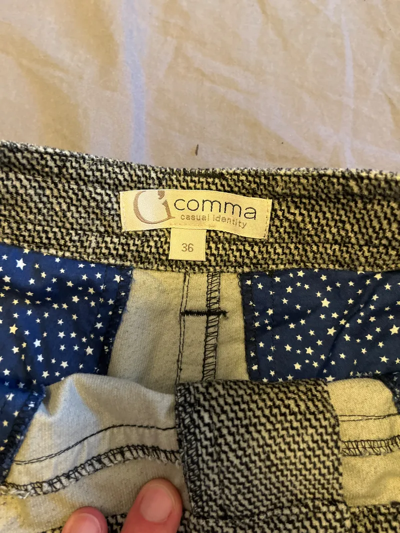 Comma Casual Identity Damenrock Gr. 36/S Grau Meliert Reißverschluss 2