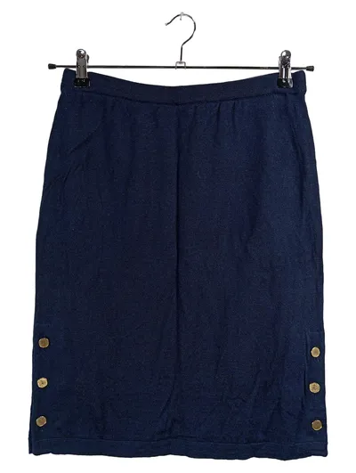 Bleyle Strickrock Damen Gr. 38 Blau Wolle Modal Zierknöpfe Klassisch