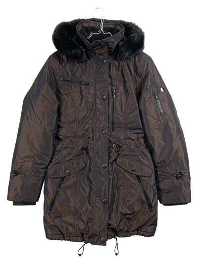 Wellensteyn Damen Winterjacke Parka Fellkapuze Braun Gr. S/36