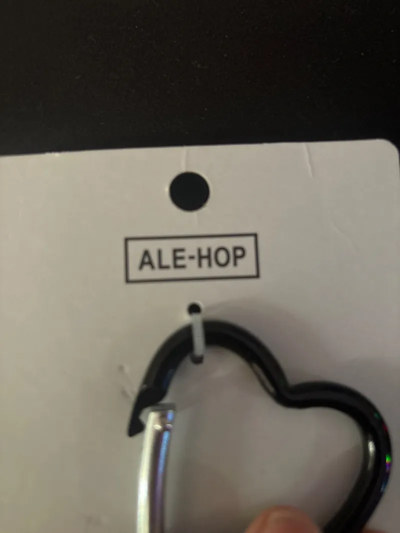 ALE-HOP Schlüsselanhänger Karabiner Herz Form cute Aufnäher Schwarz 5