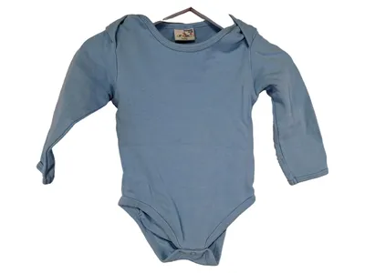 ORSOLINO Baby Body Langarm Gr. 74/80 Blau Uni Baumwolle Jungen