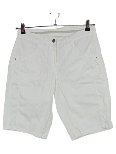 Lisa Tossa Damen Shorts Weiß Gr. 36 Baumwolle Casual Freizeit Knopf
