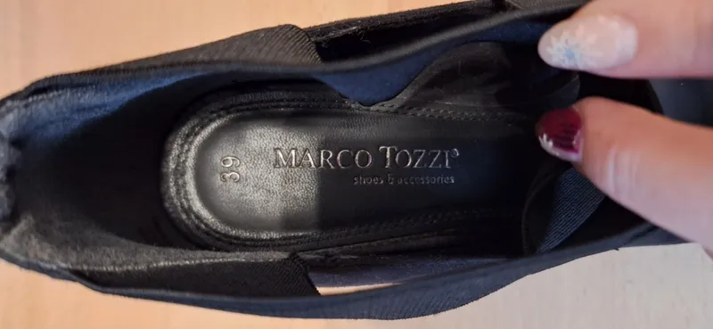 Marco Tozzi Damen Pumps Gr. 39 Schwarz Riemen High Heels Elegant 2