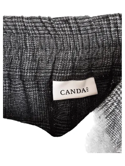 CANDA C&A Damen Anzughose Kariert Grau Business Gr. 42 Stoffhose