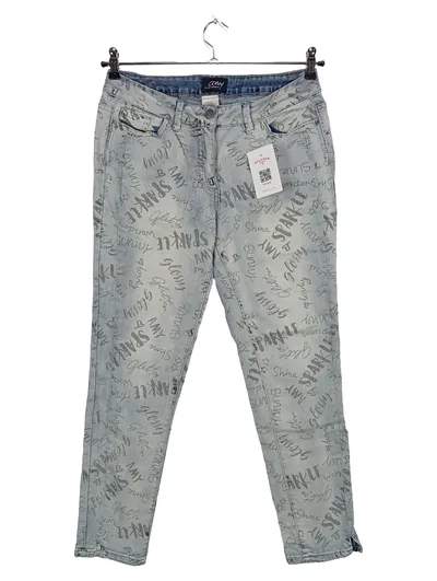 Amy Vermont Damen Jeans Straight Leg Schriftzug 38 Blau