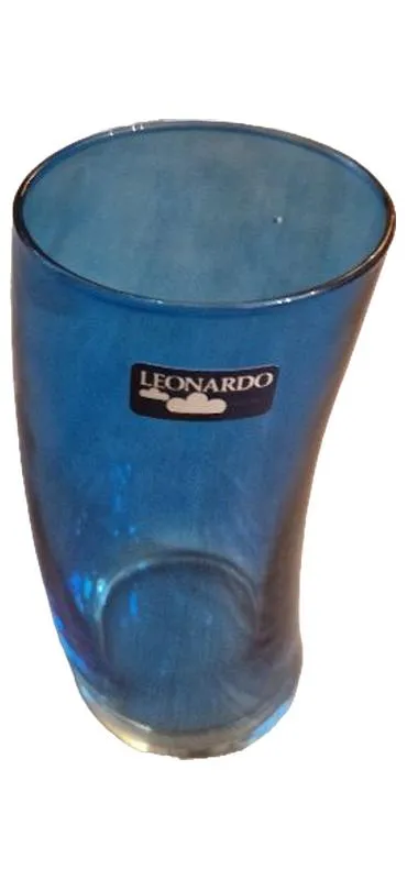 LEONARDO Trinkglas Blau Modern Glas 15,5 cm Höhe Neu mit Etikett