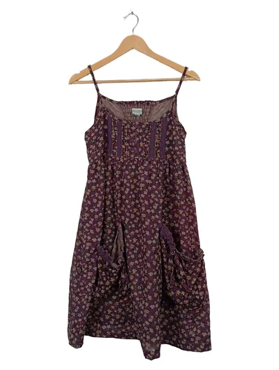 BROADWAY NYC FASHION Sommerkleid Blumenmuster Lila Spitze Träger M