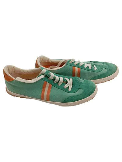El Ganso Sneaker Low Herren Gr. 44 Grün Orange Retro Canvas Turnschuhe