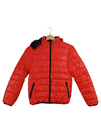Blue Flame Kinder Steppjacke Gr. 140 Rot Kapuze Winterjacke Polyester