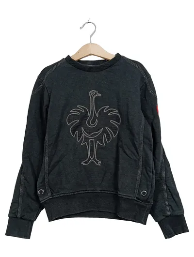 Engelbert Strauss Kinder Pullover Gr. 134/140 Grau Strauß Stickerei