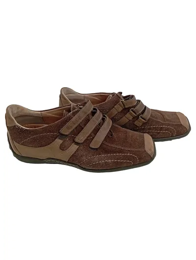 Gabor Sport Damen Halbschuhe Wildleder Braun Klettverschluss Gr. 38,5