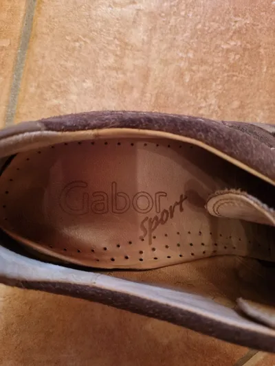 Gabor Sport Damen Halbschuhe Wildleder Braun Klettverschluss Gr. 38,5