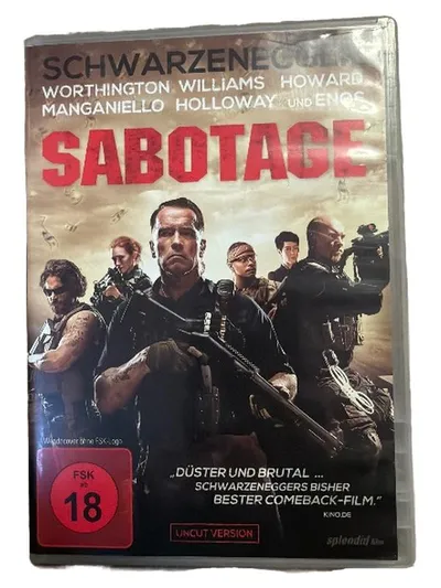 Splendid Film Sabotage DVD Action Verbrecherjagd Arnold Schwarzenegger FSK 18