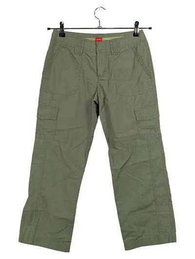 Esprit Cargohose Damen Gr. 32 Oliv Baumwolle Cargo Hose