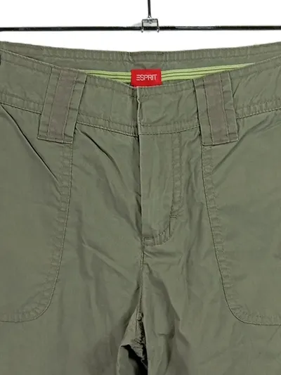 Esprit Cargohose Damen Gr. 32 Oliv Baumwolle Cargo Hose