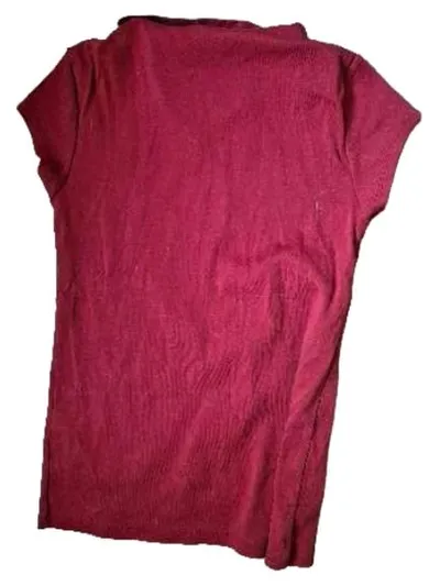 Topshop Damen Poloshirt Rot Gr. 36-38/S Baumwolle Kurzarm Casual