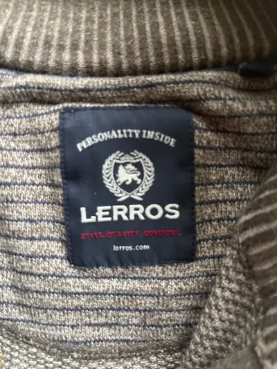 LERROS Strickjacke Herren Gr. L Grau Reißverschluss Baumwolle Casual