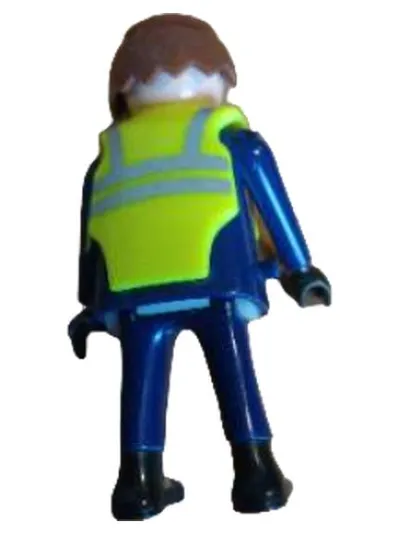 Playmobil Figur Bauarbeiter Polizist mit Warnweste blau gelb