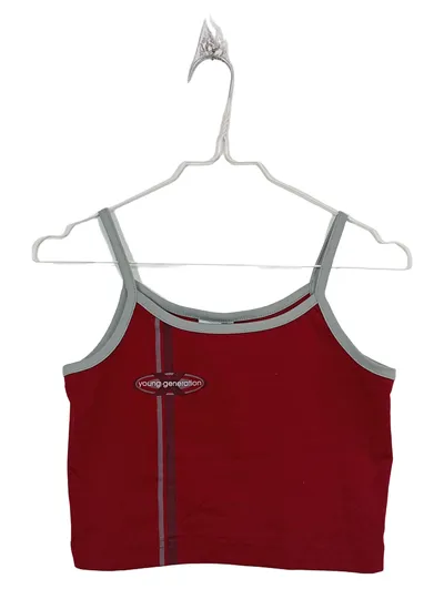 Crash One Sport Shirt Kinder Mädchen Ärmellos Rot Gr. 152 Schriftzug Logo