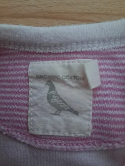 Pigeon Organics Baby Strampler Einteiler Rosa Vögel Gr. 74 6-12 Monate Bio