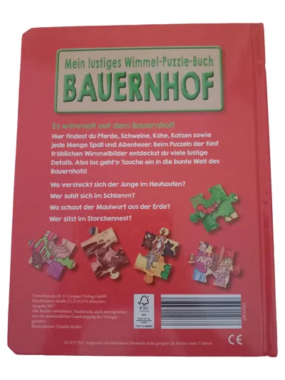 Mein lustiges Wimmel-Puzzle-Buch Bauernhof 5 Puzzle Suchaufträge Kinder