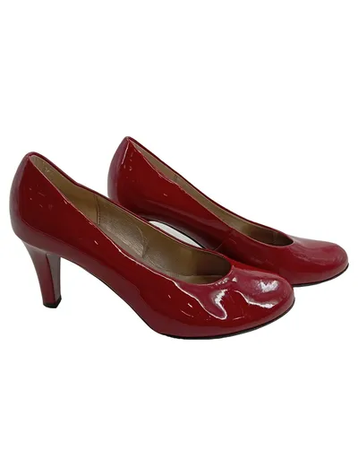 Gabor Damen Pumps Lackleder Rot Gr. 38,5 Elegant High Heels