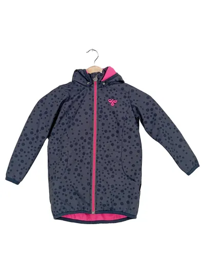 Hummel Kinder Softshell Jacke Gr. 104 Punkte Grau Pink Kapuze