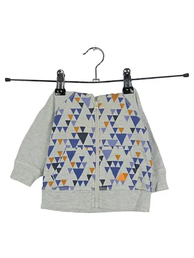 Mexx Baby Sweatjacke Kapuzenjacke Gr. 56 grau Dreiecke Muster