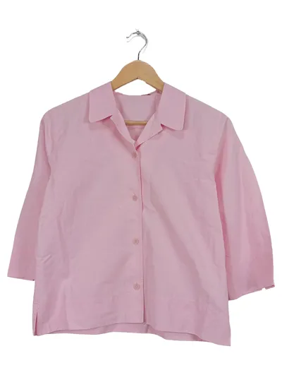 Nadine H. Bluse Damen Gr. 36 Rosa Klassisch Baumwollmix 3/4-Arm