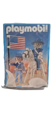 Playmobil Union Soldiers Cowboy Set Western Figuren Pferd Flagge Blau OVP 1