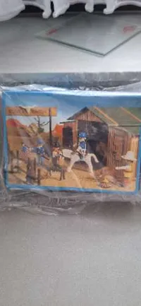 Playmobil Union Soldiers Cowboy Set Western Figuren Pferd Flagge Blau OVP 2