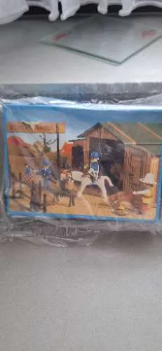 Playmobil Union Soldiers Cowboy Set Western Figuren Pferd Flagge Blau OVP