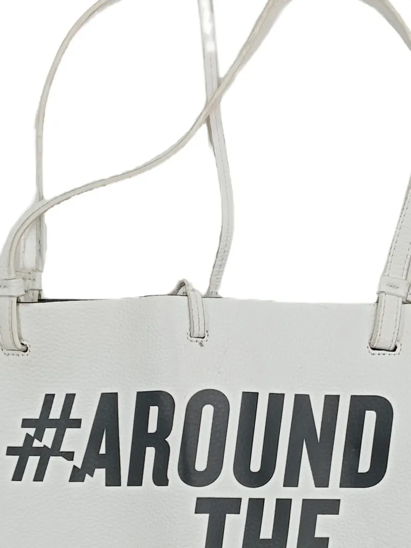 ARMANI EXCHANGE #AROUND THE WORLD Umhängetasche Shopper Damen Weiß Groß 3