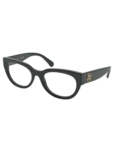 CHANEL Damen Brille Cat-Eye Schwarz Kunststoff CC Logo Designer