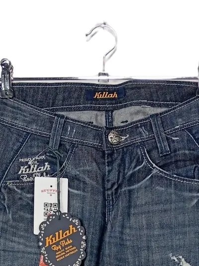 Killah Rag Flake Destroyed Jeans Damen Blau W28 L33 Baumwolle