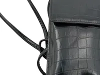 Schwarze Handytasche Kroko-Optik Umhängetasche Damen Elegant 2