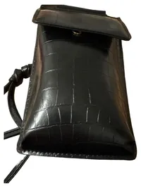 Schwarze Handytasche Kroko-Optik Umhängetasche Damen Elegant 4