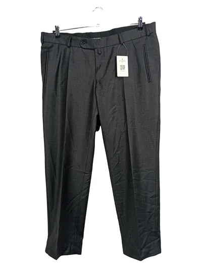 Walbusch Anzughose Herren Wolle Business Grau Meliert Gr. 50 W33 L31