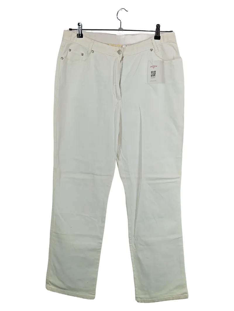Fair Lady Stoffhose Damen Gr. 44 Weiß Baumwolle Klassisch 1