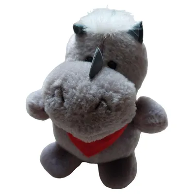 NICI Plüschtier Nashorn mit rotem Halstuch Kuscheltier Grau 10cm